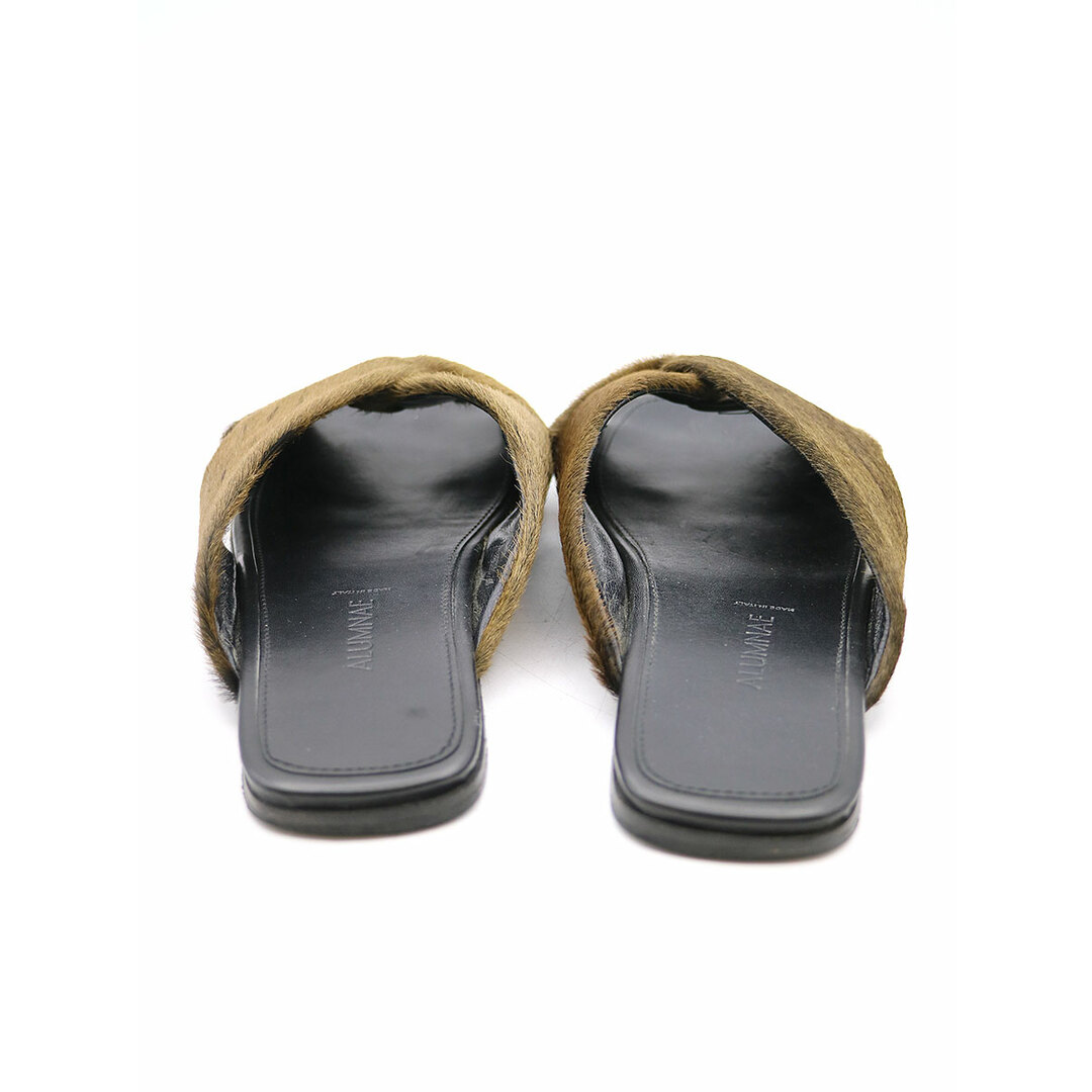 ALUMNAE アルムナエ 16AW PONY GRAFFIATO ハラコレザーサンダル ブラウン系 35.5 レディースの靴/シューズ(サンダル)の商品写真