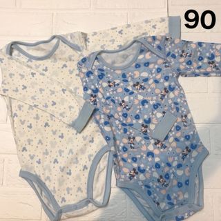 ユニクロ(UNIQLO)のユニクロ　ミッキーマウス　ロンパース　2枚セット　90cm(下着)