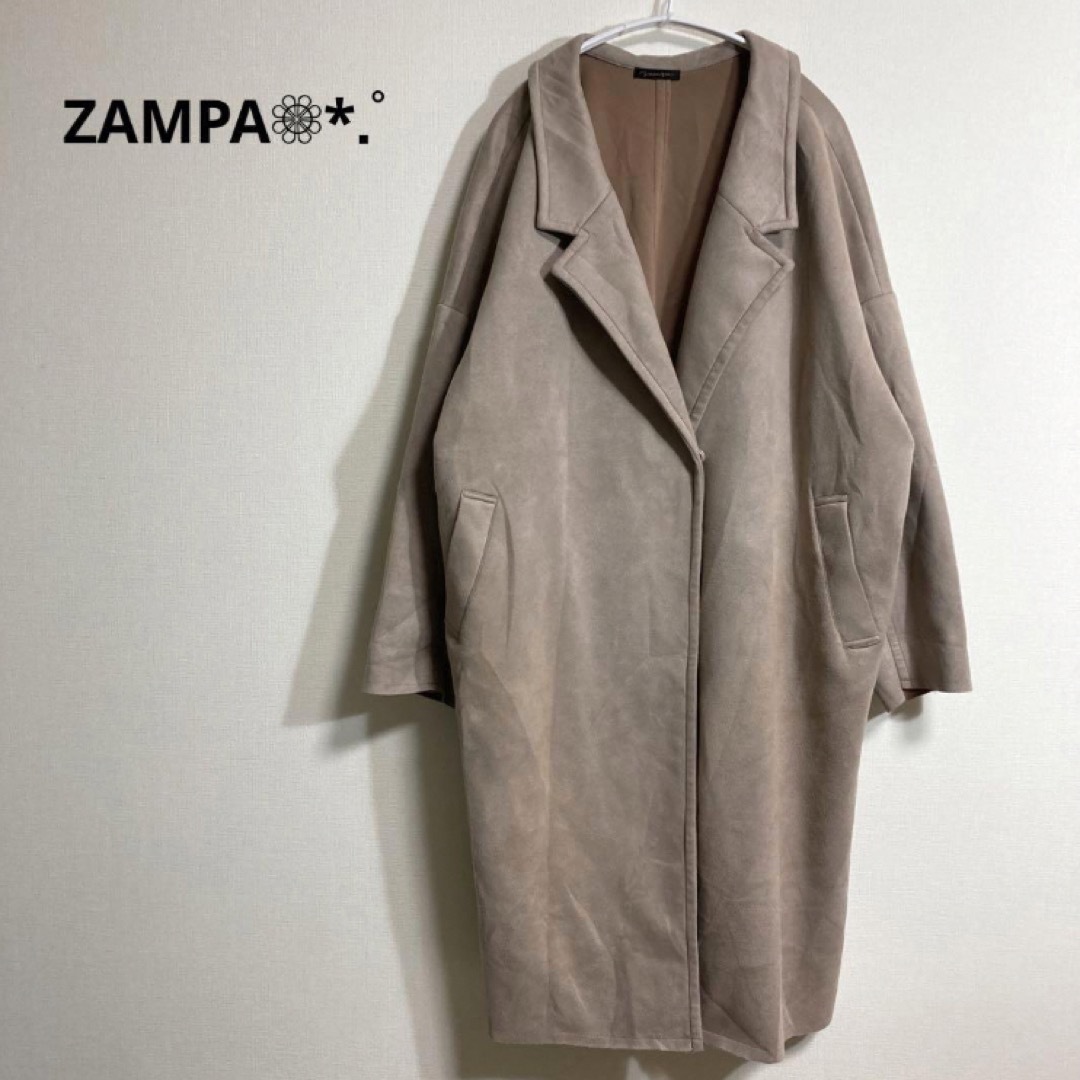 zampa(ザンパ)のZAMPA  ムートンコート 柔らかい素材 ブラウン系 Mでもかなり大きめサイズ レディースのジャケット/アウター(ムートンコート)の商品写真