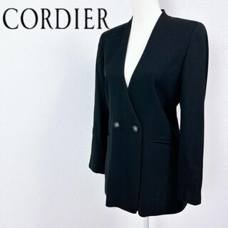 コルディア(CORDIER)のCORDIER ノーカラージャケット フォーマル 日本製 ブラック(テーラードジャケット)