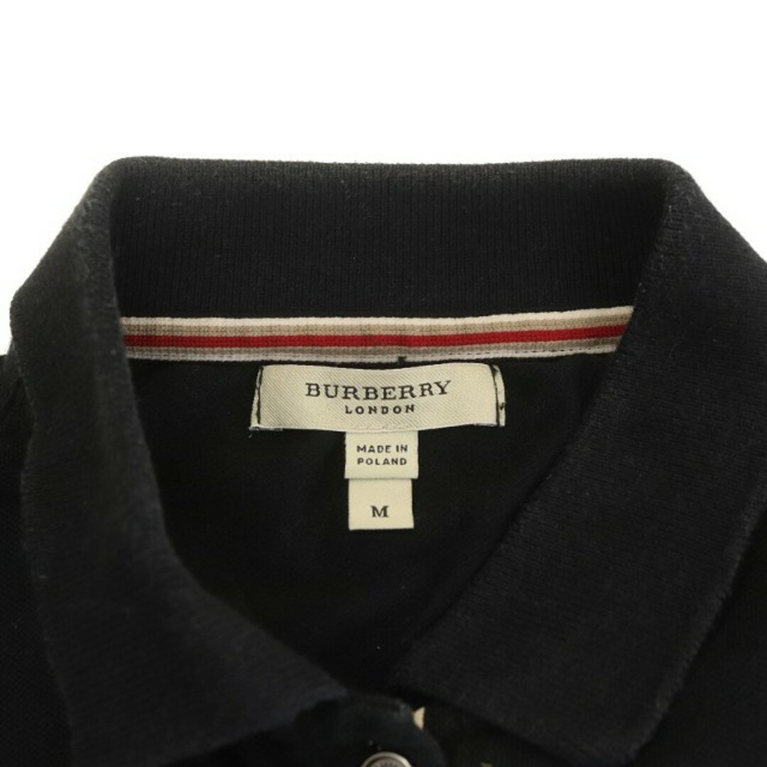 バーバリー ロンドン ポロシャツ 半袖 パフスリーブ ワンポイント M 黒 レディースのトップス(ポロシャツ)の商品写真
