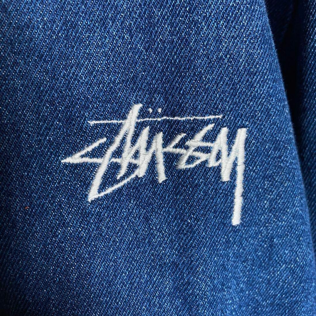 【美品】 STUSSY ステューシー ロゴ刺繍　デニムジップアップパーカー