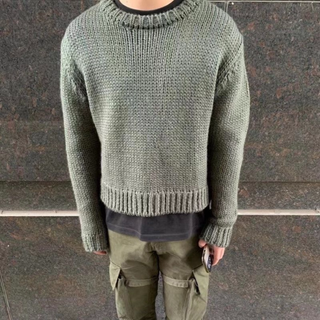 Vujade low gauge knit sweater moss greenの通販｜ラクマ