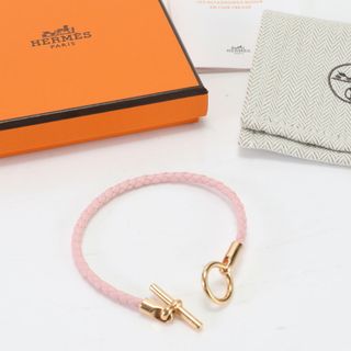 エルメス(Hermes)の未使用 エルメス グレナン ブレスレット アクセサリー ピンク ゴールド 金具 人気 定番 おしゃれ バングル レディース MJT 1101-J8(ブレスレット/バングル)