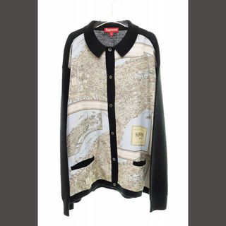 シュプリーム(Supreme)のSupreme 23AW Silk Map Cardigan XL Black(カーディガン)