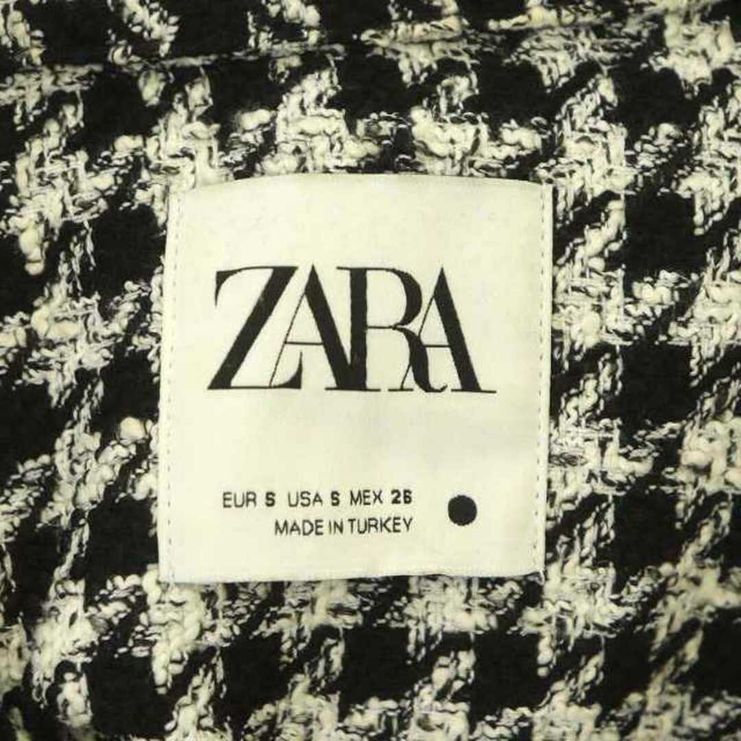 ZARA(ザラ)のザラ ZARA 千鳥格子柄シャツジャケット ステンカラージャケット S 黒 レディースのジャケット/アウター(その他)の商品写真