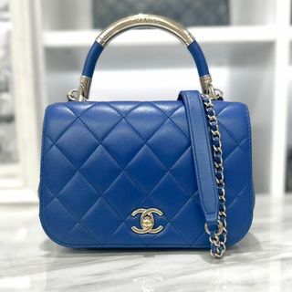 CHANEL シャネル ボーイシャネル マトラッセ ブルー 青 シルバー金具 ベロア /レザー ショルダーバッグ 斜め掛けバッグ レディース 403776