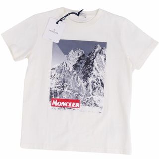 モンクレール(MONCLER)の極美品 モンクレール MONCLER Tシャツ カットソー 半袖 ショートスリーブ プリント トップス レディース 12A アイボリー(Tシャツ(半袖/袖なし))