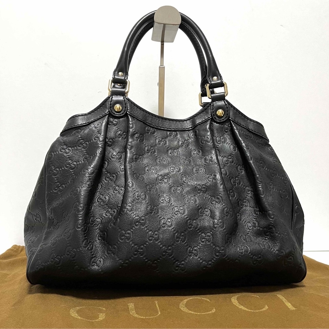 GUCCI グッチシマ スーキー ハンドバッグ レザー GGマーク 焦げ茶 GUCCI グッチシマ スーキー ハンドバッグ レザー GGマーク 焦げ茶