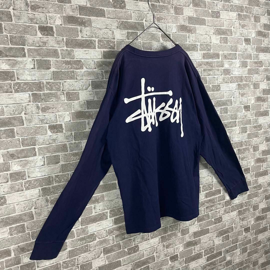 STUSSY(ステューシー)の【希少両面 ショーンフォント】STUSSY 人気カラー！　デカロゴ ロンT メンズのトップス(Tシャツ/カットソー(七分/長袖))の商品写真