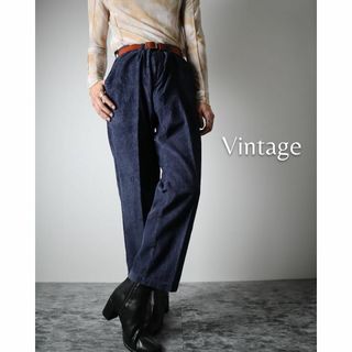 アートヴィンテージ(ART VINTAGE)の【vintage】ワイド テーパード コーデュロイ パンツ 濃紺 W32-36(チノパン)