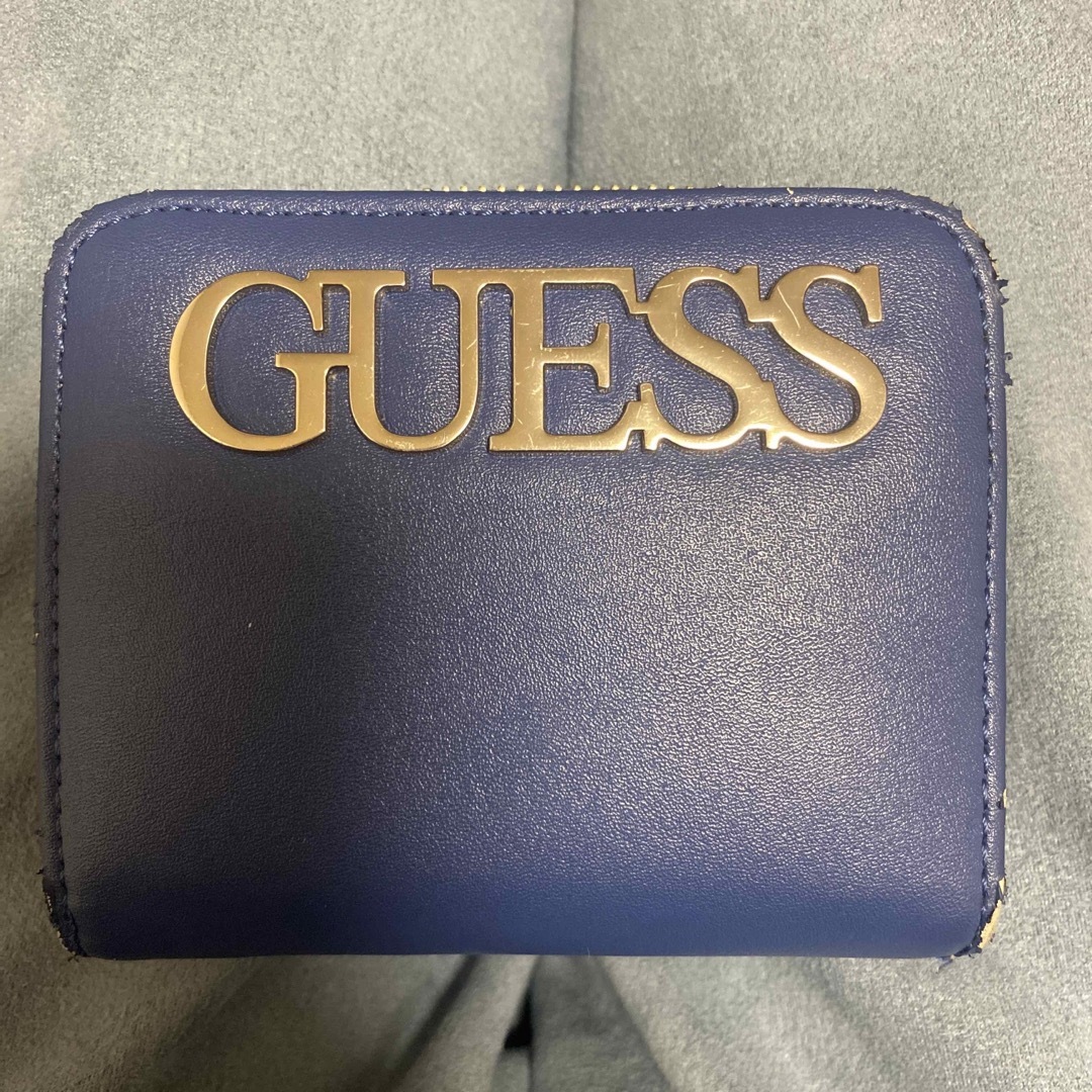 レディースGUESS 折りたたみ財布 青