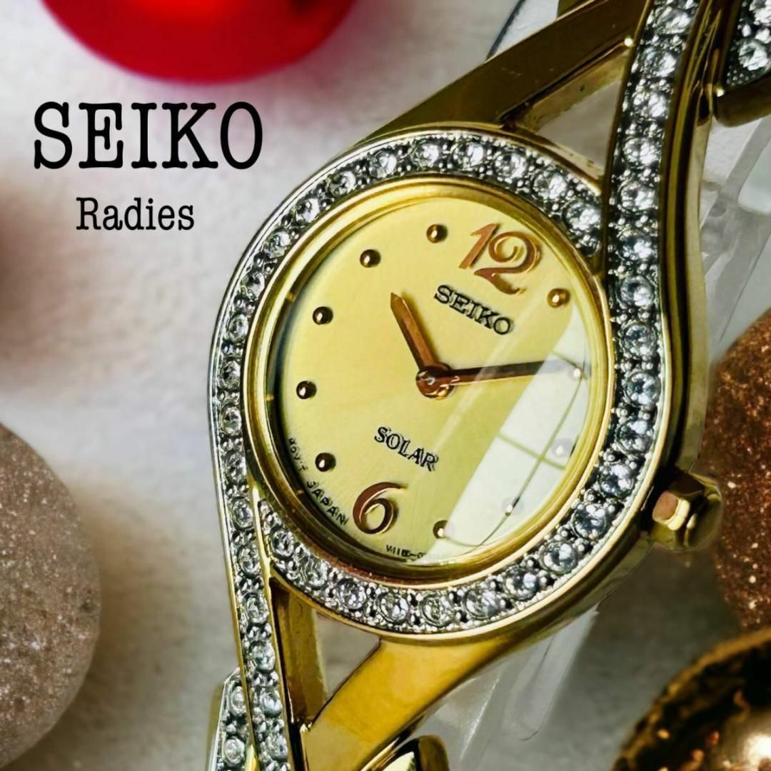 【新品】スワロフスキーダイヤ★SEIKO セイコー★ソーラー★腕時計★レディース