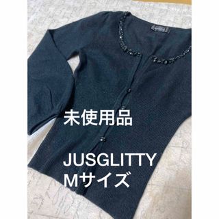 ジャスグリッティー(JUSGLITTY)の未使用品　JUSGLITTY ジャスグリッティー　アンゴラ混　カーディガン(カーディガン)