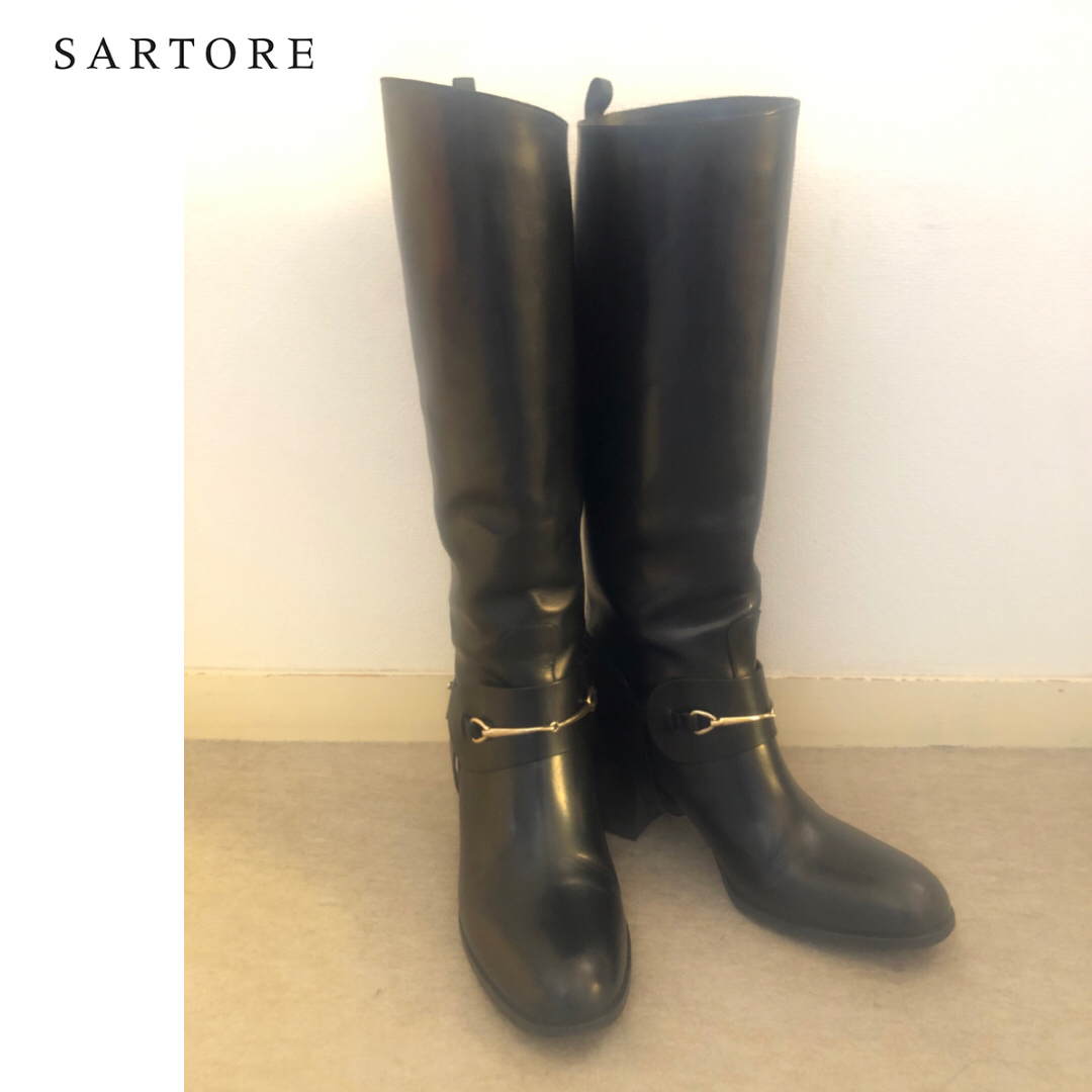 レディース◎SARTORE シルバー金具ロングブーツ37【美品】