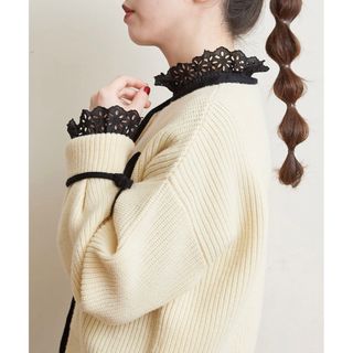 ドットアンドストライプスチャイルドウーマン(Dot&Stripes CHILDWOMAN)のコットンレースインナー(カットソー(長袖/七分))