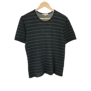 サンローラン(Saint Laurent)のYVES SAINT LAURENT イヴサンローラン ボーダーニットTシャツ ブラック M(ニット/セーター)