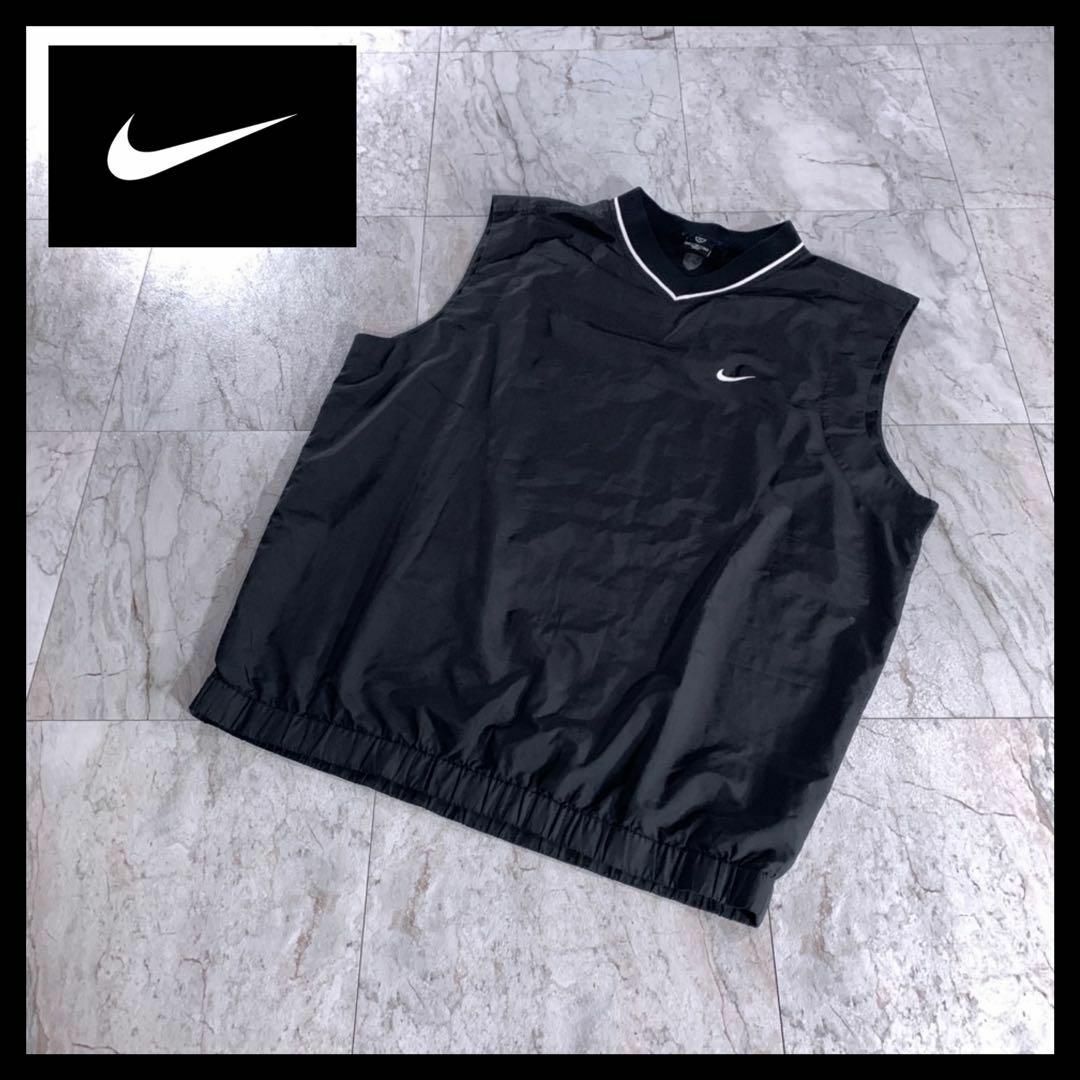 NIKE - 00s NIKE GOLF Vネック ナイロンベスト 黒 XL 菅田将暉 y2kの