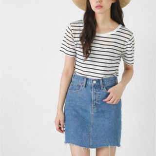 マウジー(moussy)の定価8776円　moussy デニムミニスカート　ホワイト(ミニスカート)