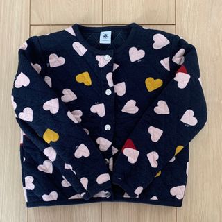 プチバトー(PETIT BATEAU)のPETIT BATEAU ハートキルティングカーディガン 110cm(カーディガン)