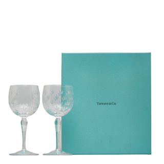 ティファニー(Tiffany & Co.)の美品 ティファニー フローレット ペア ワイン グラス ガラス レディース TIFFANY&Co. 【1-0119827】(グラス/カップ)