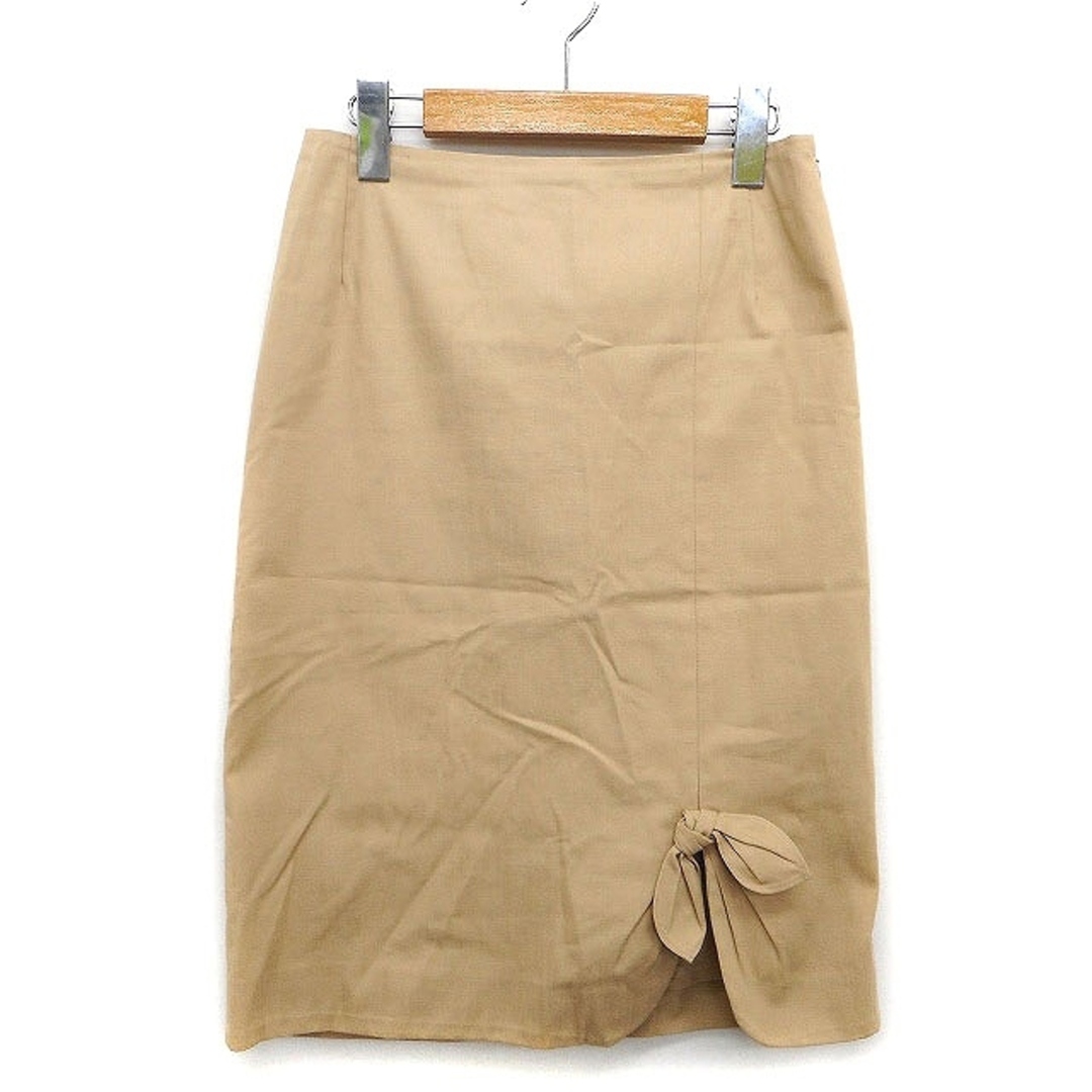 SunaUna(スーナウーナ)のスーナウーナ Sunauna 台形 スカート 膝下 シンプル リボン スリット レディースのスカート(ひざ丈スカート)の商品写真
