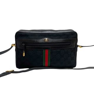 Gucci - GUCCI グッチ ショルダーバッグ GGキャンバス レザー 斜め掛け