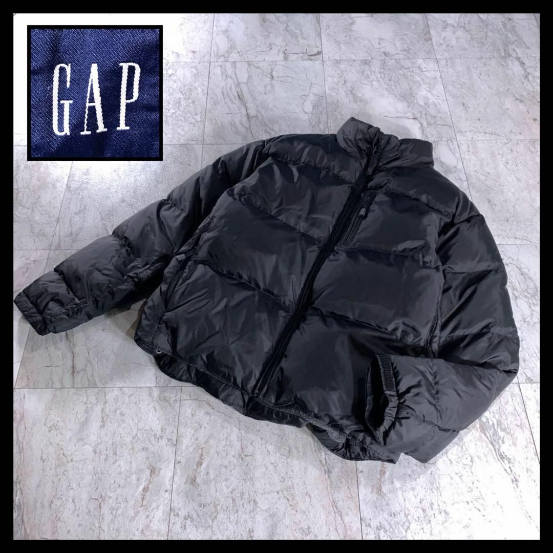 GAP - 00s 古着 OLD GAP ナイロン ダウンジャケット 黒 ドローコードの