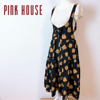 PINK HOUSE ピンクハウス 黒ジャンパースカート 昔 昭和レトロ エモい