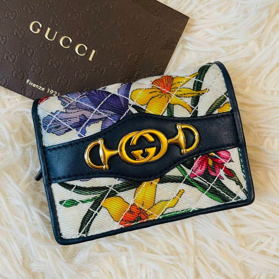 GUCCI ズゥミ 長財布 日本限定モデル フローラ フラワー柄 ブルー-