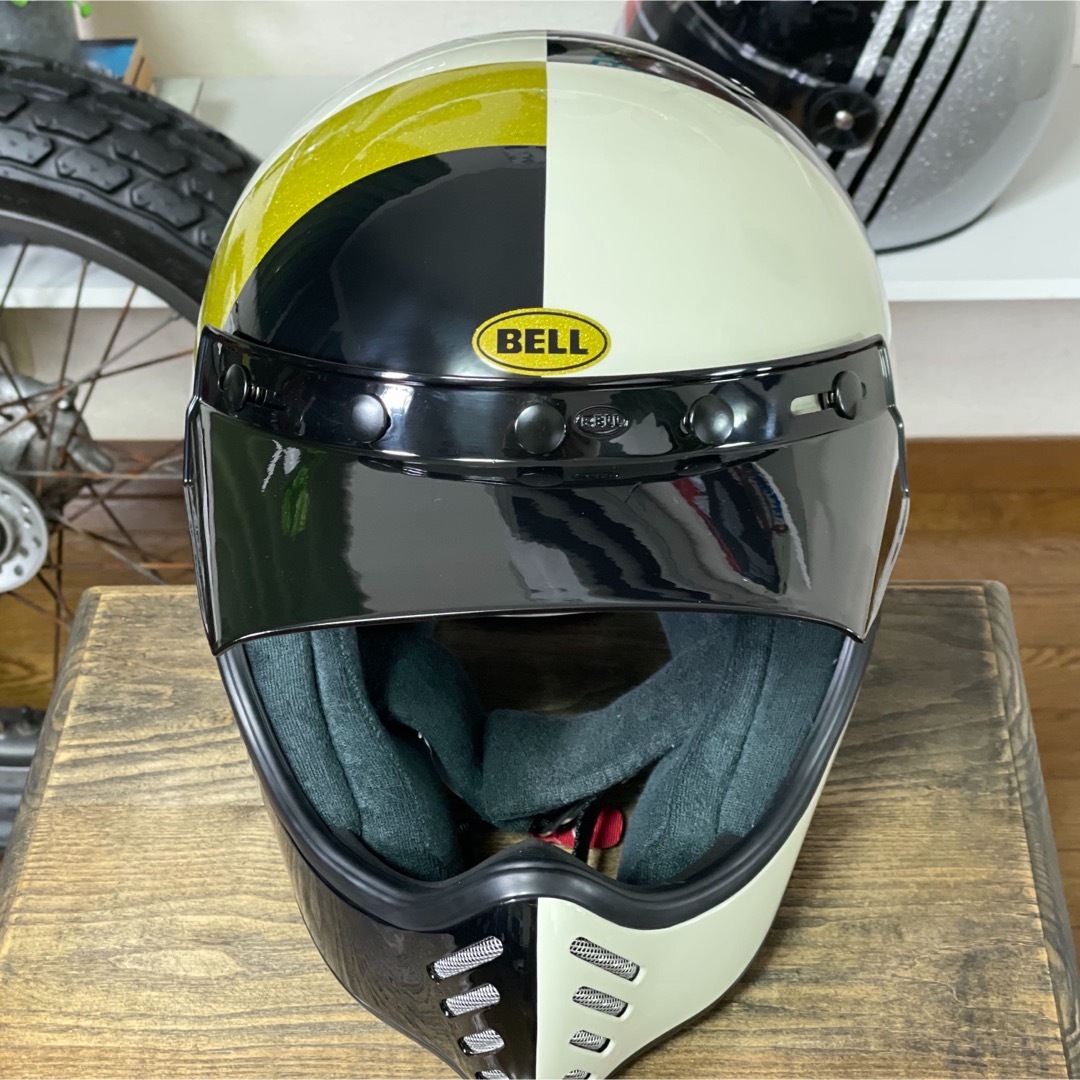 ヘルメット/シールド★BELL Moto-3 Atwyld Orbit ブラック&オフホワイト/S