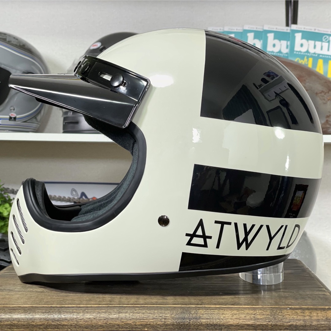 ヘルメット/シールド★BELL Moto-3 Atwyld Orbit ブラック&オフホワイト/S