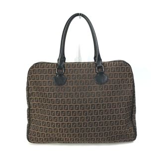 フェンディ(FENDI)のフェンディ FENDI ズッキーノ カバン ボストンバッグ ハンドバッグ キャンバス/レザー ブラウン(ハンドバッグ)