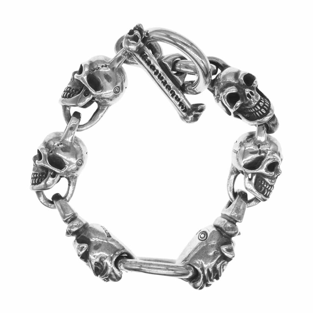 Gabor(ガボール)のGABOR ガボール ブレスレット Gaboratory ガボラトリーホールディング ギャランティカード付属 2Bulldog With 4Skulls Bracelet 2ブルドッグ 4スカル ブレスレット シルバー系【中古】 メンズのアクセサリー(ブレスレット)の商品写真