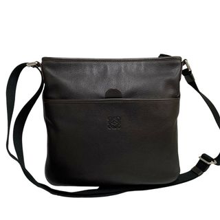 ロエベ(LOEWE)の極 美品 保存袋付 レア LOEWE ロエベ アナグラム ロゴ レザー 本革 ショルダーバッグ サコッシュ クロスボディバッグ ブラウン 茶 18885(ショルダーバッグ)