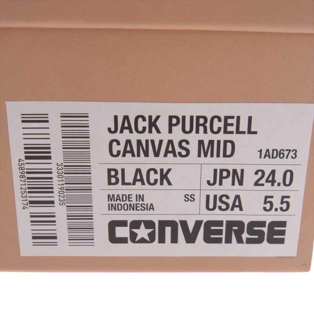 CONVERSE(コンバース)のCONVERSE コンバース スニーカー 1AD673 ADDICT アディクト JACK PURCELL CANVAS MID ジャックパーセル キャンバス ミッドカット スニーカー ホワイト系 ブラック系 24cm【中古】 レディースの靴/シューズ(スニーカー)の商品写真