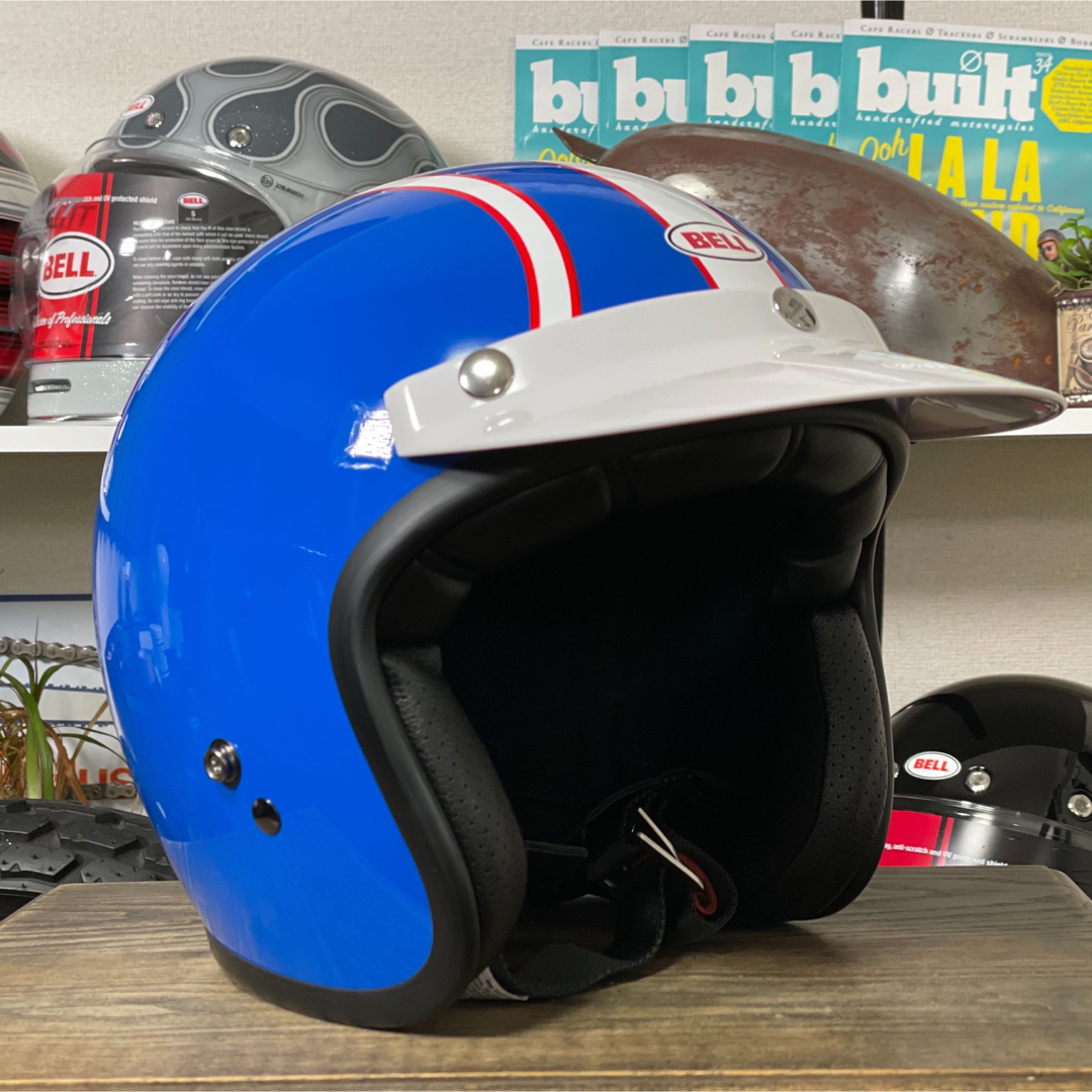 ★BELL CUSTOM 500 マックイーン ジェットヘルメット ブルー/XLバイク
