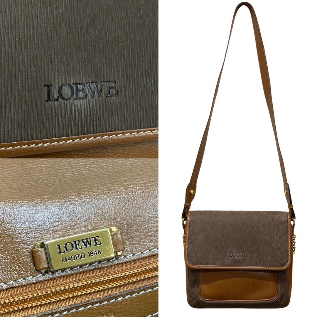 美品 LOEWE ハンドバッグ ベラスケス ツイスト金具 ゴールド金具 ブラウン-