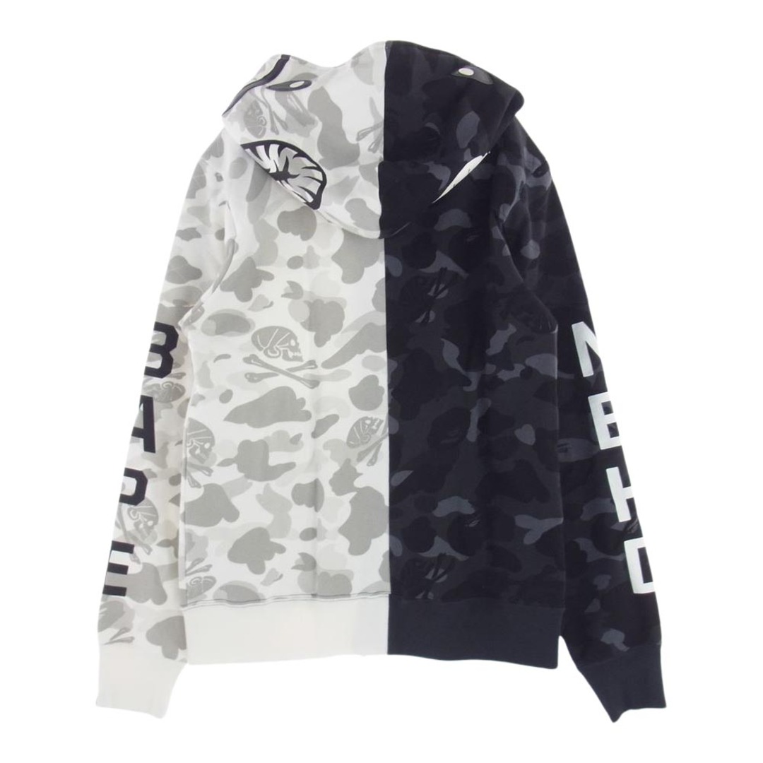 A BATHING APE アベイシングエイプ パーカー 001ZPE731941X × NEIGHBORHOOD ネイバーフッド CAMO  SHARK ZIP HOODE ジップ パーカー グレー系 L【中古】