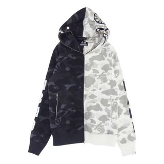 アベイシングエイプ(A BATHING APE)のA BATHING APE アベイシングエイプ パーカー 001ZPE731941X × NEIGHBORHOOD ネイバーフッド CAMO SHARK ZIP HOODE ジップ パーカー グレー系 L【中古】(パーカー)