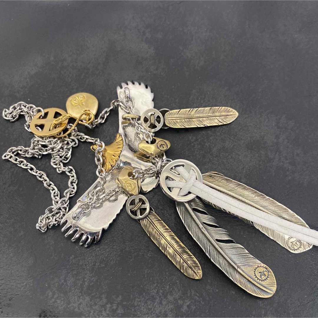 最高峰 セット イーグル フェザーネックレス 金爪 上金フェザー 最高峰 セット イーグル フェザーネックレス 金爪 上金フェザー