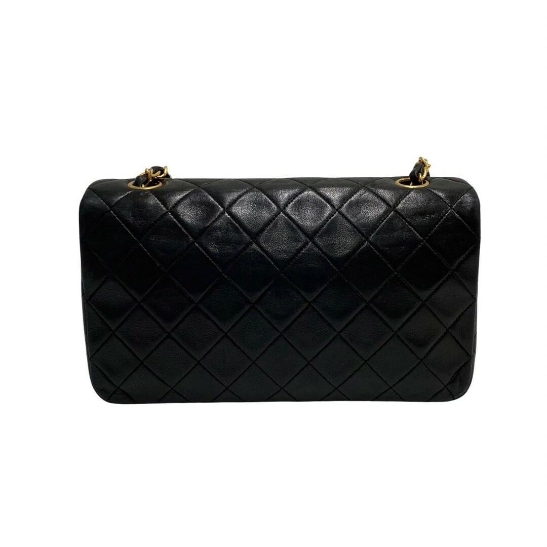 極 美品 袋付 シール有 1番台 CHANEL シャネル マトラッセ フルフラップ ラムスキン ココマーク ターンロック ショルダーバッグ 黒 18016