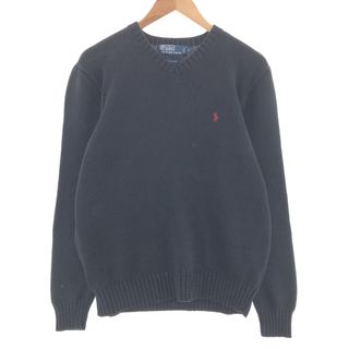 ラルフローレン(Ralph Lauren)の古着 ラルフローレン Ralph Lauren POLO by Ralph Lauren Vネック コットンニットセーター メンズM /taa001743(ニット/セーター)