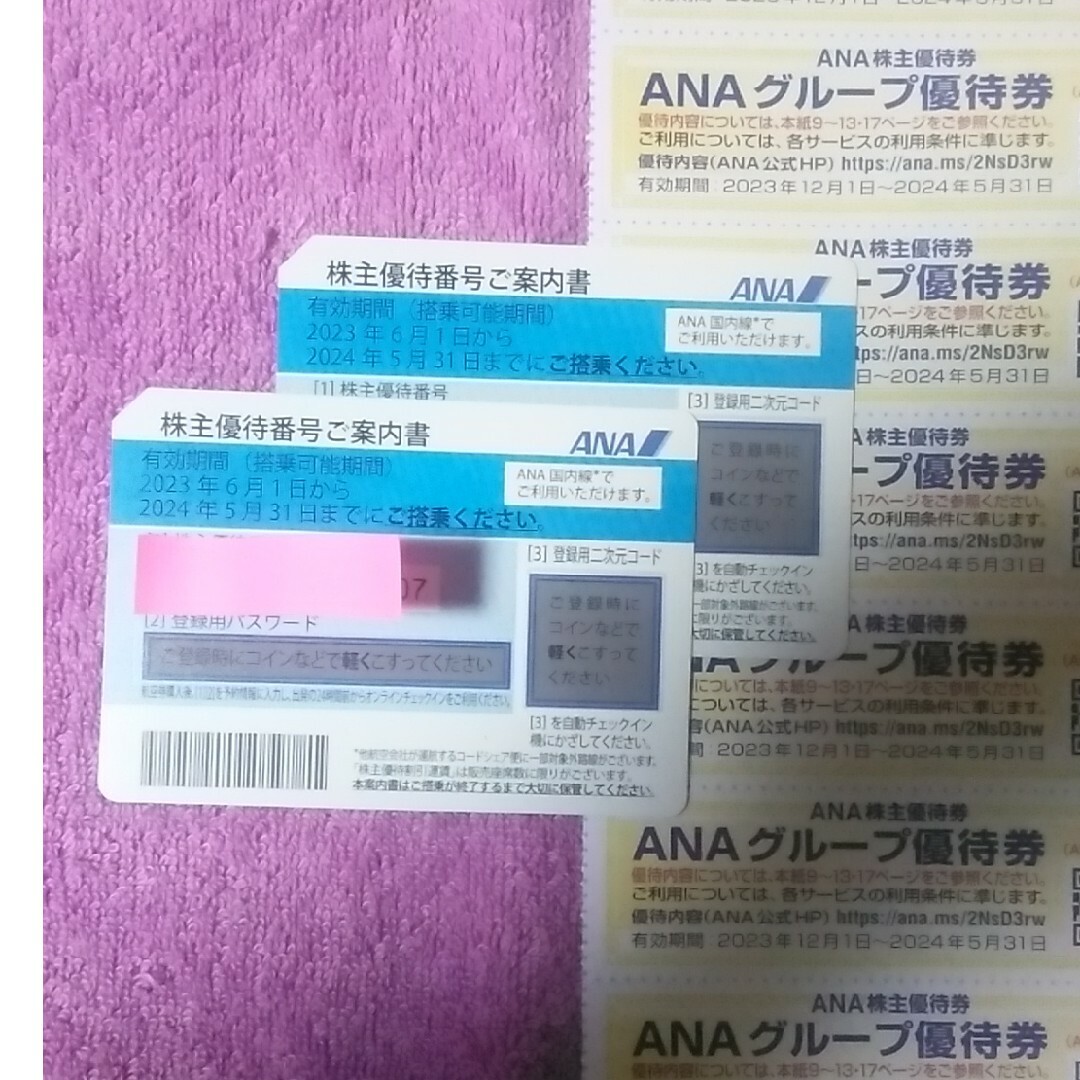 ANA(全日本空輸)(エーエヌエー(ゼンニッポンクウユ))のANA株主優待割引券2枚&優待券7枚 チケットの乗車券/交通券(航空券)の商品写真