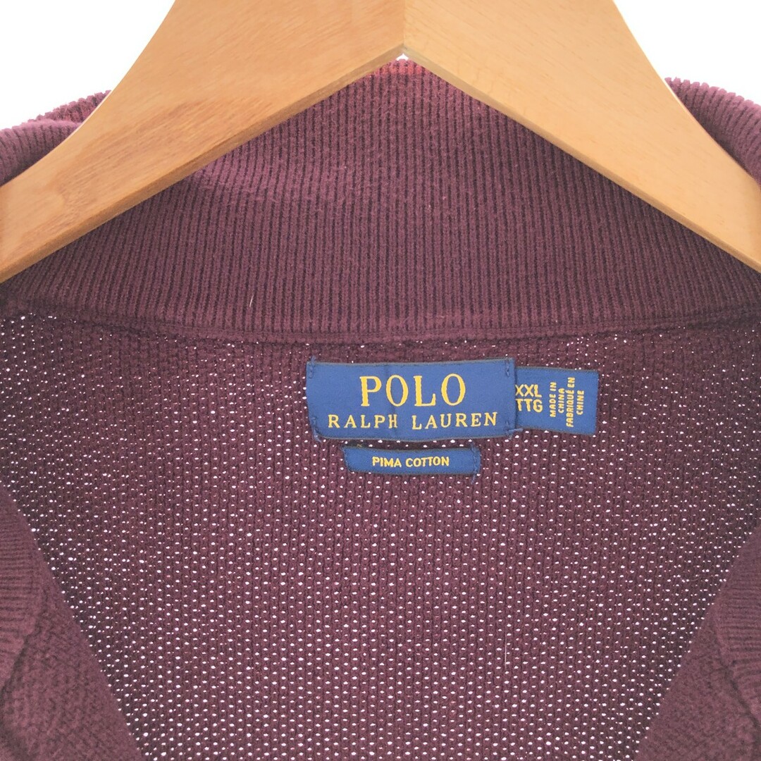 Ralph Lauren(ラルフローレン)の古着 ラルフローレン Ralph Lauren POLO RALPH LAUREN PIMA COTTON コットンニットハーフジップセーター メンズXXL /taa001738 メンズのトップス(ニット/セーター)の商品写真