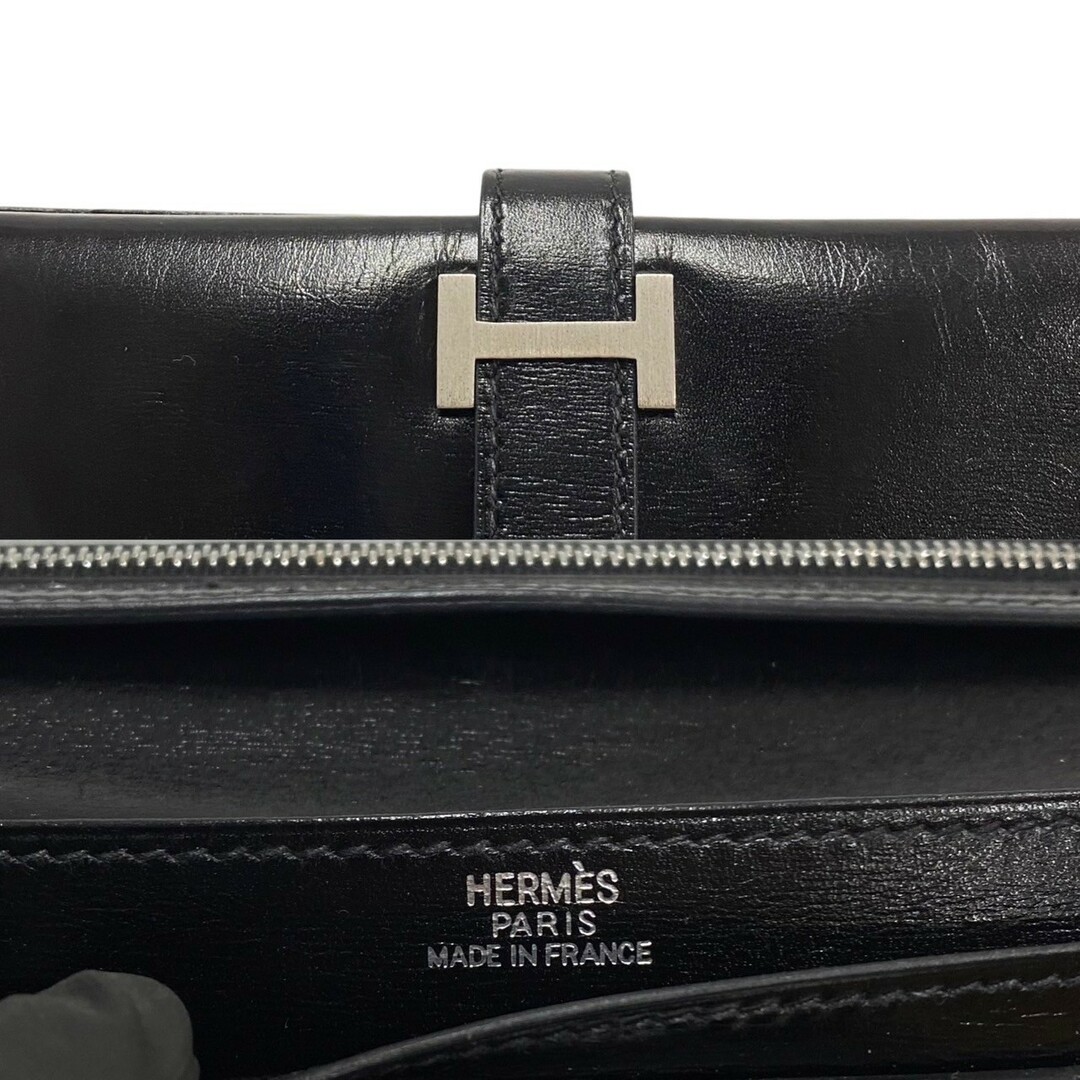 HERMES エルメス べアン 長財布 シルバー金具 ブラック 黒