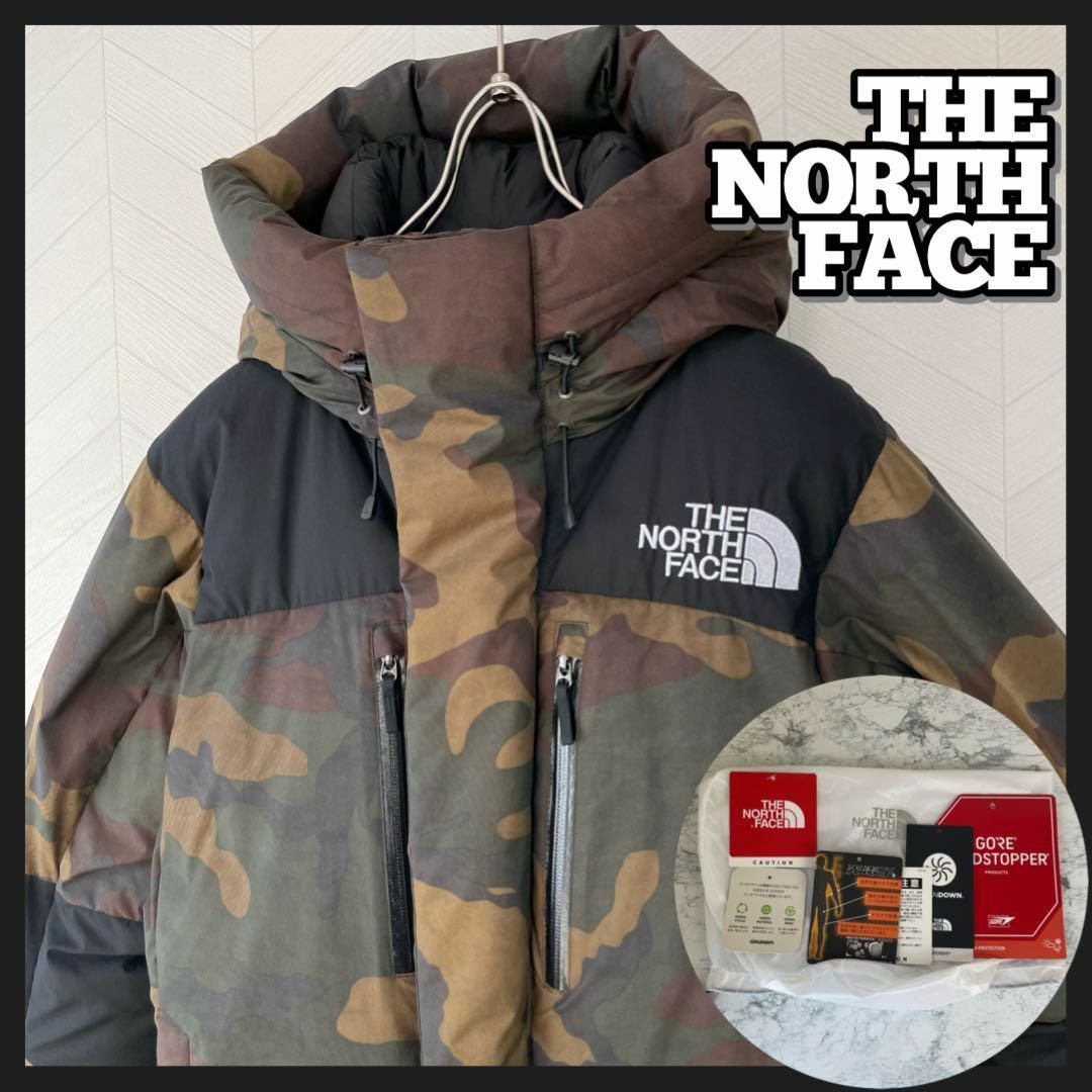 THE NORTH FACE ザノースフェイス Novelty Baltro Light Jacket ノベルティバルトロライト カモ柄ナイロンダウンジャケット カーキ/ブラック ND91845