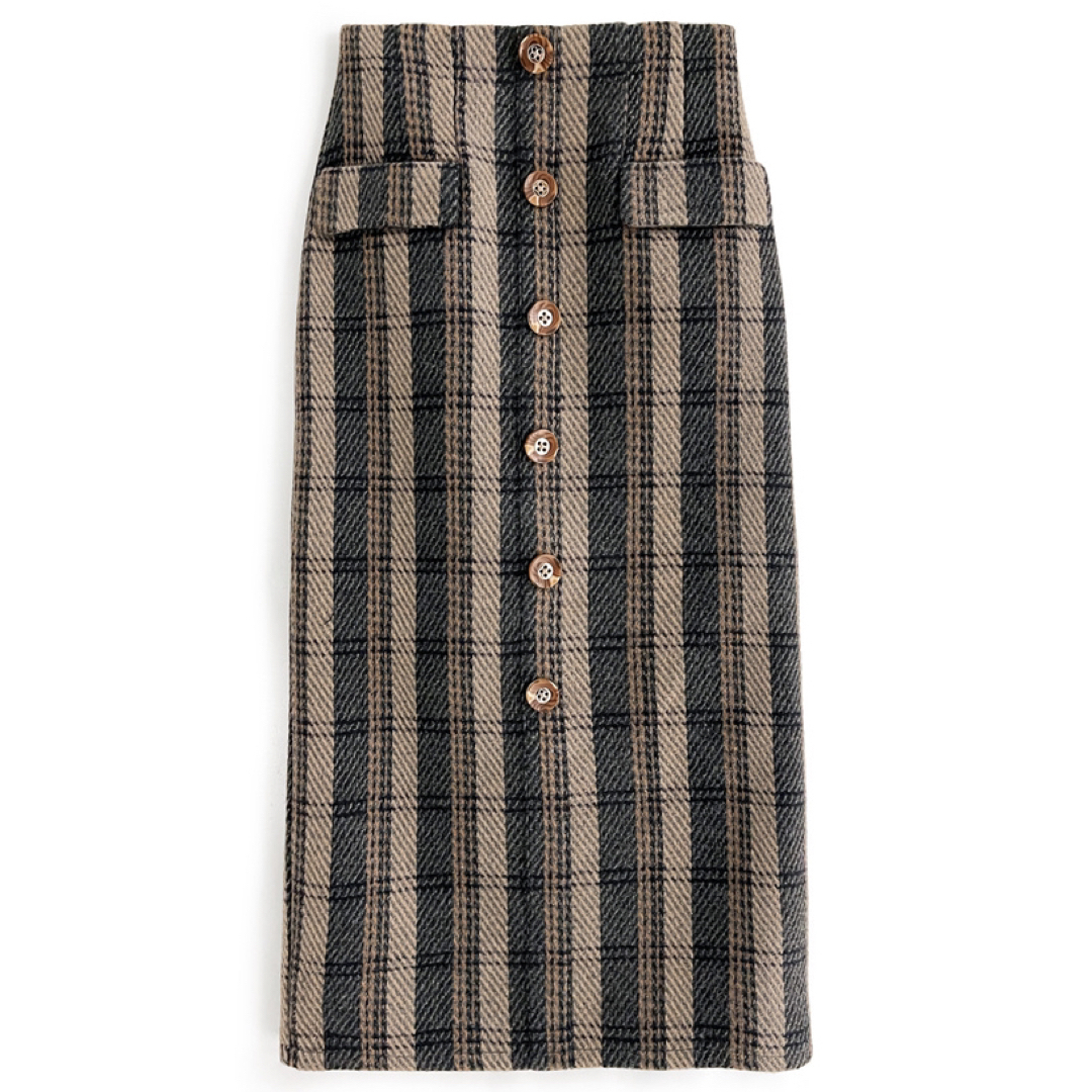 GRL(グレイル)のGRL チェック柄ツイードタイトロングスカート レディースのスカート(ロングスカート)の商品写真