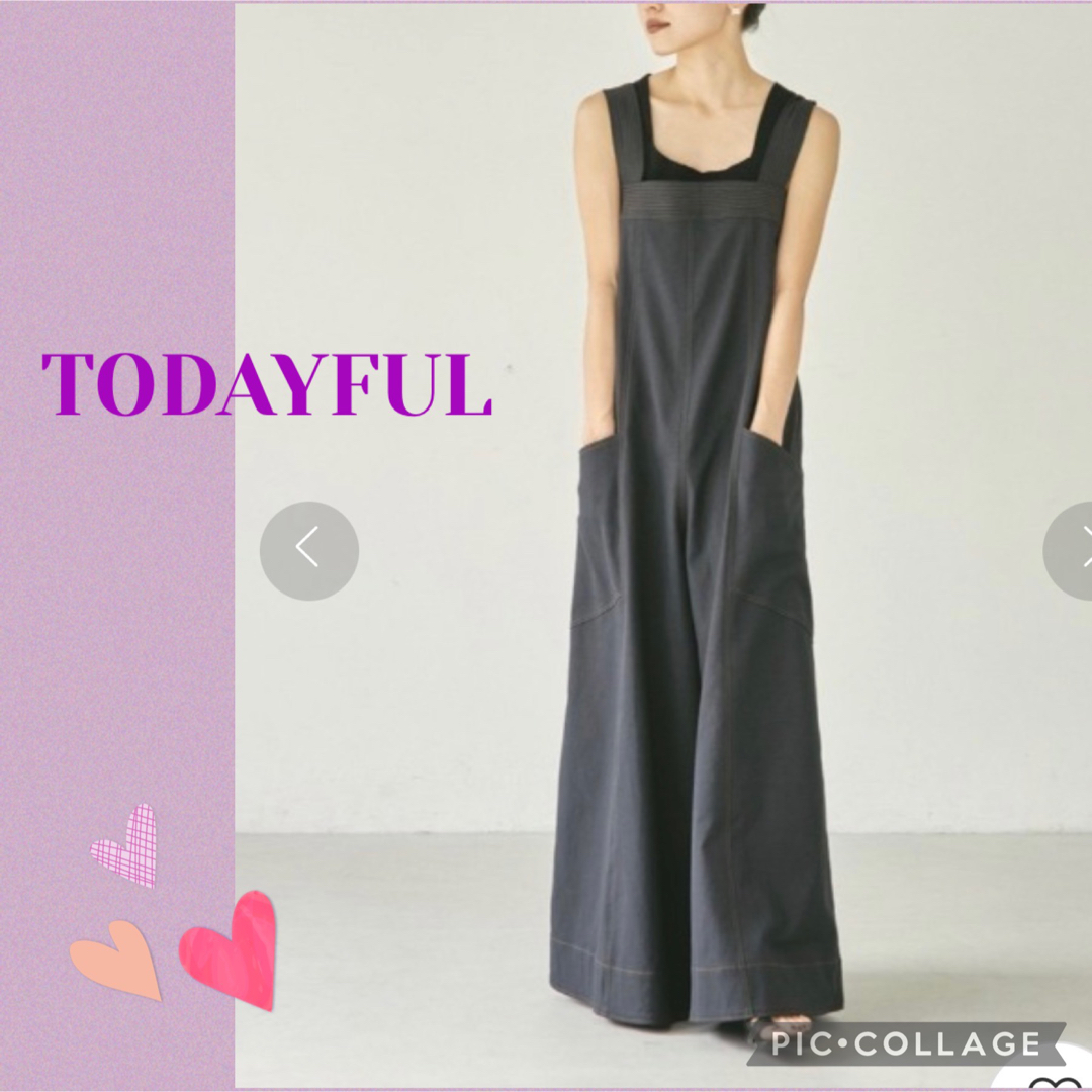 TODAYFUL(トゥデイフル)の美品　TODAYFUL トゥデイフル　ステッチツイルコンビネゾン レディースのパンツ(オールインワン)の商品写真