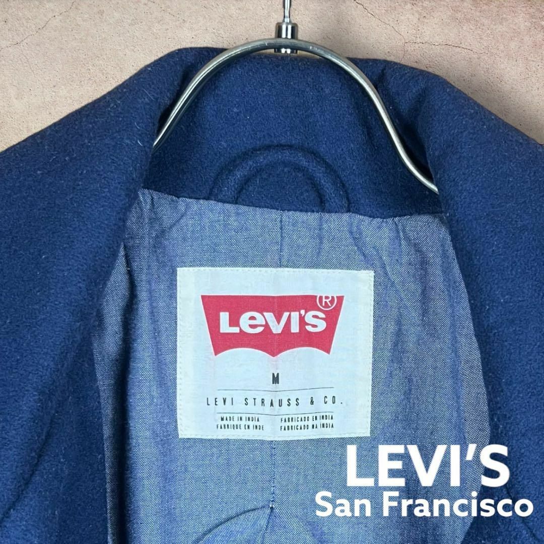 【リーバイス】LEVI'S ピーコート アウター コート ウール ネイビー L